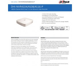 Dahua NVR4104 Ψηφιακό δικτυακό καταγραφικό (NVR) για 4 IP κάμερες